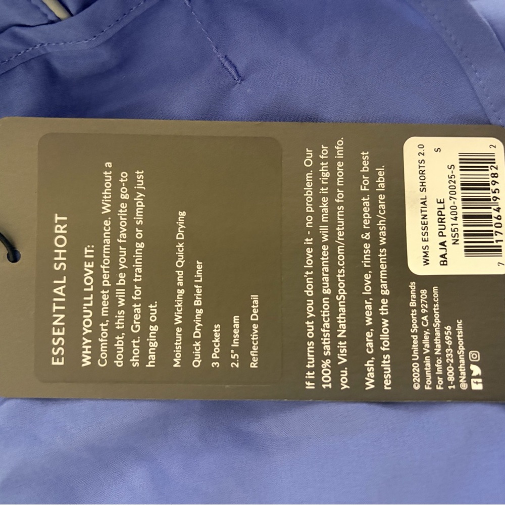 NWT Nathan Women's Running Shorts — Periwinkle - Picture 9 of 10